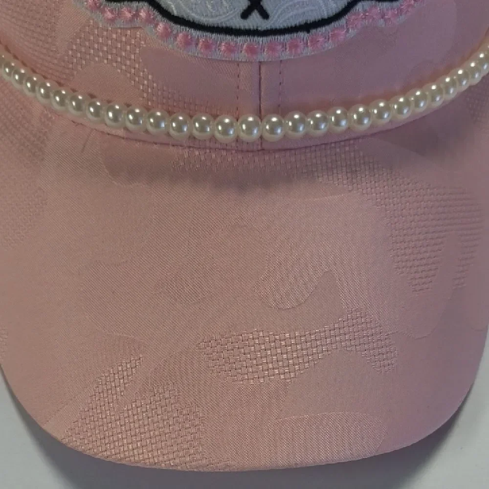 Pink Cap with Pearl Detail